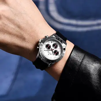BENYAR Nou Oțel Inoxidabil Cronograf Brand de Top Bărbați Cuarț Ceasuri de mana rezistent la apa 30M Ceas Sport pentru Barbati reloj hombre