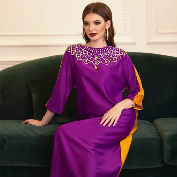 Abaya îmbrăcăminte împânzit cu diamante elegant și nobil femeilor Musulmane fusta lunga Australia Arabe îmbrăcăminte partid Islamic, Ramadan rochie