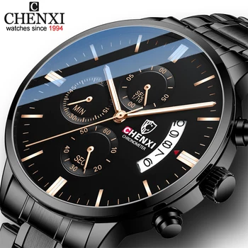 CHENXI Bărbați Ceasuri Cronograf Top Brand de Lux Sport Cuarț Ceas pentru Bărbați Impermeabil Casual din Piele Ceasuri Relogio Masculino