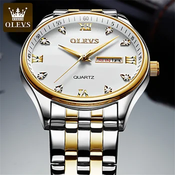Bărbați Ceas OLEVS Brand Sport Cuarț Ceas din Oțel Inoxidabil Automat Data Bărbați Ceas Multi-funcția Impermeabil Ceas cu Diamante