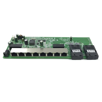 Reverse POE 10/100/1000M Ethernet Gigabit switch Ethernet Fibre Optice Single Mode 8 RJ45 UTP&2 SC Port de fibra de Bord SFP3KM