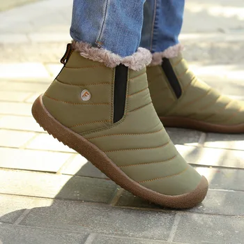 Toamna Iarna Casual, Cizme de Zapada Bărbați Impermeabil Cizme Glezna Plat Slip-on Rezistent la Vogue Om Pantofi de Iarna Mare Sizeyhj78