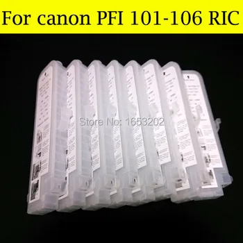 8 Piese/Lot Gol Reumplere Cartuș de Cerneală Pentru Canon PFI-101, Fără Chips-uri Pentru Canon iPF6000s 6000 Printer