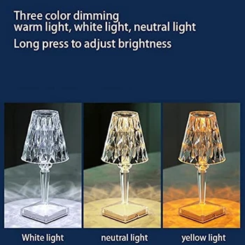 1-3 BUC Diamond Lampă de Masă USB Senzor Tactil Acrilice Decor de Lămpi de Birou Pentru Dormitor Bar de Iluminat din Cristal Cadou LED Lumina de Noapte