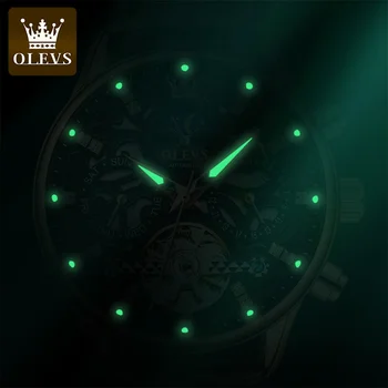OLEVS Moda Bărbați ceas mecanic de Brand de Lux Waterpoof Calendar Luminoasă Automată Ceas Barbati Mecanic Ceas Dropship