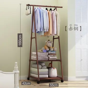Simplu Strat Rafturi Etaje cuier Acasă Haine Raft de Depozitare pentru Dormitor, Umerase Mobile DIY Asambla Cu Roți Rack pentru Haine