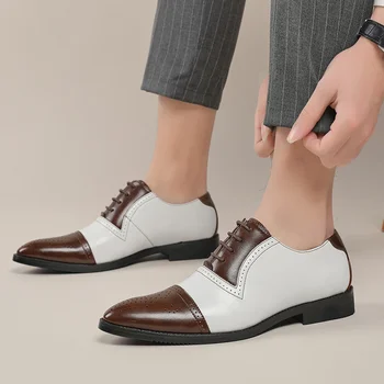 Barbati din Piele Pantofi Clasic Birou de Afaceri de Moda de Culoare Amestecare Pantofi Oxford Rochie de Mireasa Confortabil Subliniat Formale Pantofi