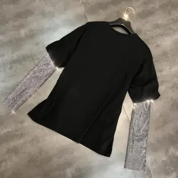 Noua Moda de Foraj de Apă Buzunar Cusut Maneca Fals Două tricouri cu Gât Rotund și Mânecă Lungă