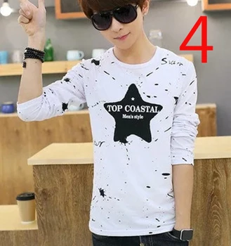 Barbati marca Tide gât rotund tricou versiunea coreeană a tendinței de bumbac Mercerizat camasa