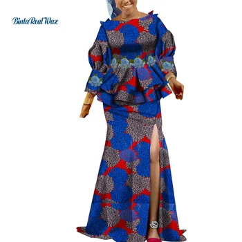 Elegant Dashiki Africane Costum Top si Fusta Seturi de Petrecere Doamnă Îmbrăcăminte Ankara Imprimare Tradiționale Africane 2 Piese Topuri+Fuste Wy9400