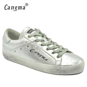 CANGMA Designer Italian Brand de Lux Silver Pantofi de Brevet Adidasi Barbati Casual sex Masculin de Tenis Om de Pantofi 2021