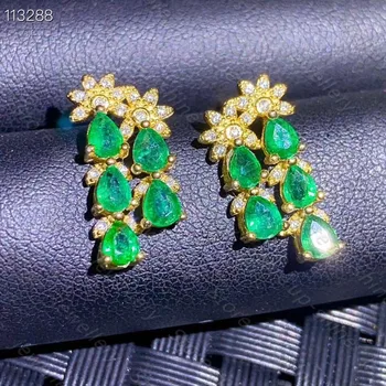 Naturale emerald cercei argint 925 cercei femei high-end, design de lux, atmosfera
