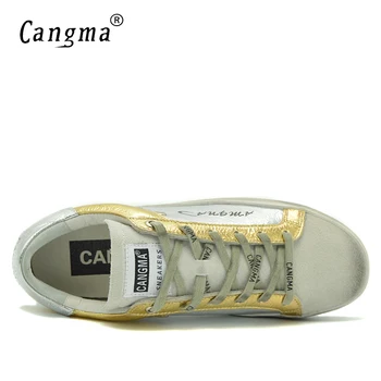CANGMA Brand de Lux Barbati Designer Adidași s Casual Pantofi Argintii din Piele piele de Căprioară Celebru Încălțăminte de sex Masculin de Epocă