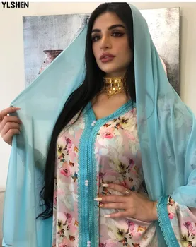 2021 Ramadan Imprimare Abaya Dubai Eid Mubarak Islam Caftan Abayas pentru Femeile Musulmane Rochie Caftan Arabi din Africa Robe Longue Femme