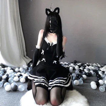 2021NEW Lolita Uniforme, Costume Sexy, Plus Costume de Halloween pentru Femei Adulte Maid Dress Cosplay Lenjerie de Noapte Târziu Servitoare franceză