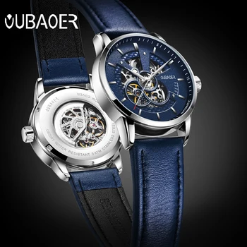 2017 automat mechanical ceas barbati OUBAOER brand sport bărbați ceasuri de moda schelet ceasuri de mână de sex masculin relogio masculino erkek