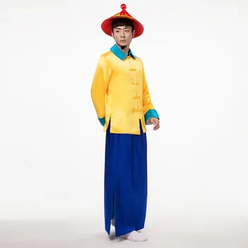 China Antică Film Costum Bărbați Soldat Etapă De Îmbrăcăminte Haine Tradiționale Chinezești Om Qing Costum De Performanță Purta 16