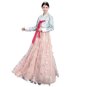 Femeile Nouă Îmbrăcăminte Tradițională Coreeană Zână Rochie De Sex Feminin Palatul Etapă De Performanță Costum Multicolor Hanbok Populare De Sus Fusta Seturi