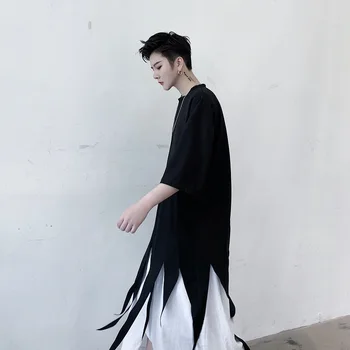 2020SS Japonia Stil Barbati Tricouri din Bumbac Topuri Teuri Neregulate Tiv trei-dimensional Tai de sex Masculin Tricouri Gotic Întuneric High Street
