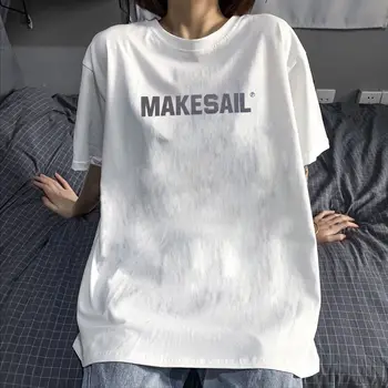 2021 Casual de Vara din Bumbac pentru Femei T Shirt de Imprimare Maneci Scurte Supradimensionat Plus Dimensiune de sex Feminin coreeană Tricou Harajuku Girls Teuri PD076
