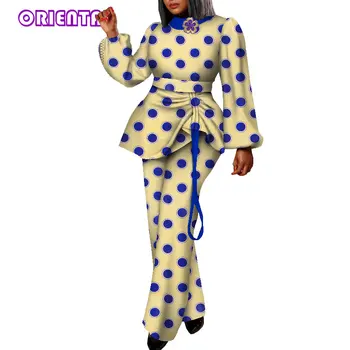 ORIENTAR Dashiki Femeile Africane Costum de Moda Noua Bluza si Pantaloni 2 Buc Set Haine Plus Dimensiunea Africa de Îmbrăcăminte pentru Doamna WY037