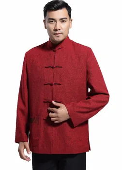 Shanghai Poveste Amestec de Lână Chineză Epocă sacou pentru Bărbați Îmbrăcăminte Națională Tendință Sacou Haina Îmbrăcăminte exterioară Tang Costum Roșu