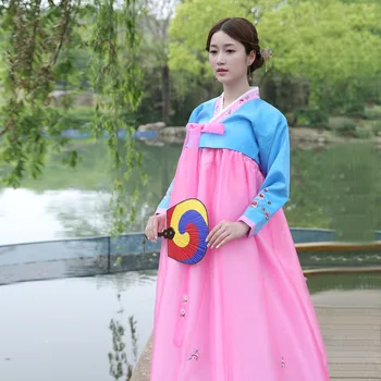 Hanfu Costum De Tradiție Coreeană Femei Hanbok Femei Haine Naționale Maneca Lunga De Sex Feminin Coreeană Vechi Costum De Scena