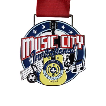 Muzica medalii personalizate ieftine email medalii de vânzări fierbinte de metal de argint medalii de minim cerințele Personalizate