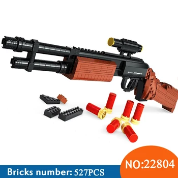 Ausini 22804 527pcs Arma Model Asamblat Pistol de Jucărie M870 Puști Blocuri de Arme Militare de Învățământ jucării Pentru Copii