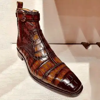 Pantofi barbati Nou pentru 2021 Bărbați de Înaltă Calitate Glezna Cizme de sex Masculin Vinage Rochie Clasica Chelsea Iarna cu Fermoar Boot Dimensiunea Pantofi 38-48 HA257