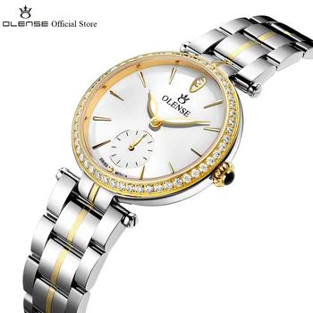 Ceasuri pentru Femei Cuarț de Cristal Safir Ceas Diamante OLENSE LQ8036 Vid Galvanizare 316L din Oțel Inoxidabil Doamnelor Ceasuri