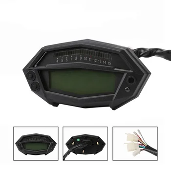 Digital Motocicleta Turometru Kilometraj Temperatura Apei Timp De 6 Vitezometru Metru Instrument Indicator cu Senzor