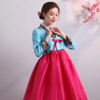 Nou Stil Brodate Hanbok Costum De Zi Cu Zi Curții Rochie De Mireasa Îmbunătățit Coreean Dans De Performanță Costum