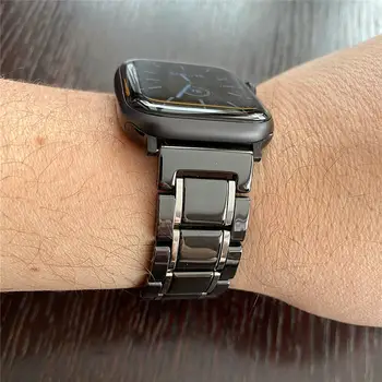 Pentru Apple Watch Band Lux Ceramica Curea înlocui watchband pentru iWatch Apple watch 6 SE 44mm 40mm 42mm 38mm Bratara Benzile de Încheietura mâinii
