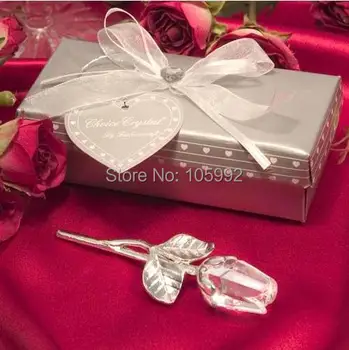 Romantic crystal Rose cu tulpina lunga aliaj pentru cadou de Nunta cadouri de ziua îndrăgostiților 100buc căsătorit favoare