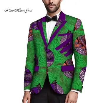 African Bărbați Blazer Bazin Riche Tradiționale Africane Imbracaminte Barbati Print Top Coat Blazer din Bumbac Uza Haine Africane WYN799