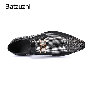 Batzuzhi New Rock Barbati Pantofi de Personalitate de Aur de Metal de la Picior din Piele Pantofi Rochie Oameni de Afaceri Formal,Petrecere si de Nunta Pantofi de Moda