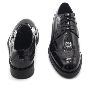 Negru Barbati Pantofi Barbati De Moda Trendy De Vacă Din Piele Lucrate Manual Pantofi Rochie Stil Britanic De Lux Derby Nunta Pantofi Bărbați Plus Dimensiune