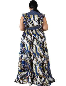 Plus dimensiune 5xl africane rochii pentru femei de Vara eșarfe tradiționale de zbor maneca tipărite a-line rochie maxi,halat africaine femme