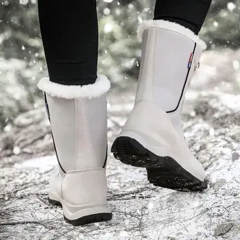 Femei de iarnă, Cizme de Zapada Impermeabile Femei Ține de cald Pantofi de Toamna Femei la Jumătatea Vițel Platforma Ghete Femei Pantofi de Dimensiuni Mari 35-42