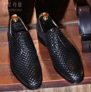 2017 italiana de lux din Piele Mens de Afaceri Derby pantofi rochie neagră Clasic rotund deget de la picior dantelat formale oxfords pantofi de nunta