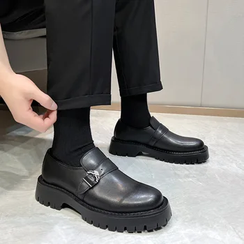 Noi Barbati Casual din Piele Pantofi Japonia, coreea Moda Streetwear Business Casual cu Talpă Platformă Nunta de Piele Mocasini Pantofi