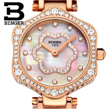 Elveția BINGER pentru Femei Ceasuri de Lux de Brand, Quartz Impermeabil Ceas Femeie Safir Ceas Diamant relogio feminino B1150-3