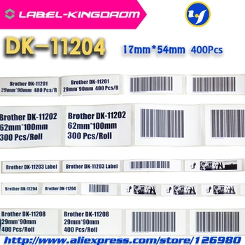 60 Rola Compatibil DK-11204 Eticheta 17mm*54mm Compatibil pentru Brother Imprimantă de Etichete Toate Vin Cu Suport de Plastic 400buc/Rola