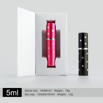 50Pieces/Lot 5ml Aluminiu Spray Sticla de Parfum Cu Cosmetice de ambalare cutie Atomizor duza Sticle de Parfum Pentru Cadou