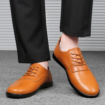 Barbati pantofi de Piele Noi Barbati din Piele la Modă Pantofi de Afaceri Confortabil Respirabil toate-meci casual pantofi Plat