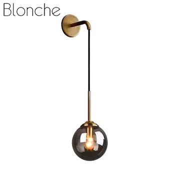 Blonche Moderne Perete Lampă E27 Aur Tranșee de Perete Lumini pentru Acasa, Camera de zi Dormitor Bucatarie Decor Loft Industrial Corpuri de Sticlă