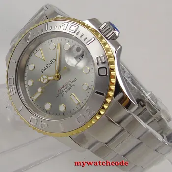 Faimosul brand 41mm Parnis gray dial rose de aur bezel bezel Ceramica 21 jewels miyota 8215 automatic mens watch