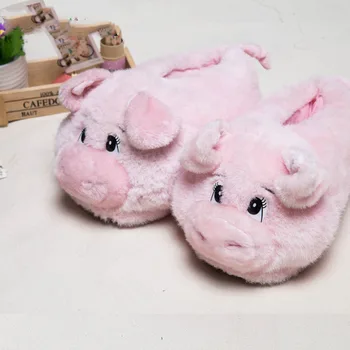 Acasă pantofi papuci roz de porc femei bărbați papuci de interior de iarnă de Desene animate Personalizate cuplu pachet cu cald bumbac acasă pantofi