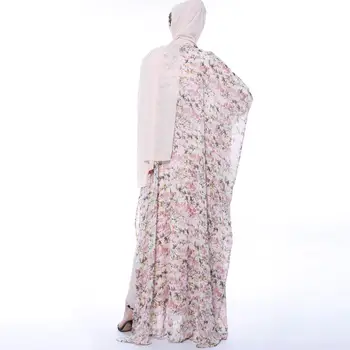 Femei Florale Deschide Abaya Musulman Cardigan Lung Dubai Caftan Islamic Rochii Chimono Arabe Sifon Rochie De Vara Casual 2019 Moda